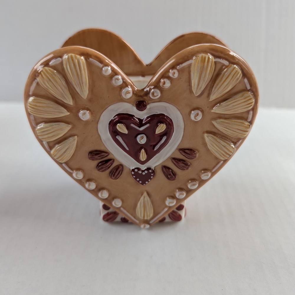 Villeroy & Boch Heart-Shaped Ceramic with Tan and Brown Accents